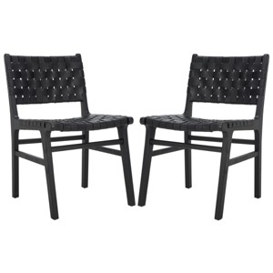 Taika Woven Leather Dining Chair (Set of 2) - DCH4000 - Safavieh - 1 of 4