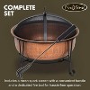 Fire Sense 62665 Palermo Copper Fire Pit – 26.5" Wood-Burning Outdoor Firepit with Steel Stand, Mesh Screen, Grate, Lift Tool & Vinyl Cover - 3 of 4