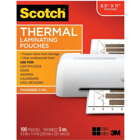 50-Pack Scotch Thermal Laminating Pouches 8.9 x 11.4-Inches 5 mil thick 