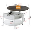 WOWLIVE 27"W Lift-Top Wood Coffee Table, Small Round Cocktail Table with Storage for Living Room, CT007 - 3 of 4