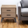 HomeRoots 20" Brown and Black Velvet Wood and Steel End Table With Two Drawers - 2 of 4
