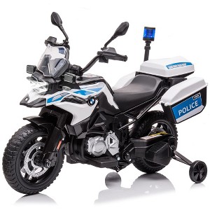 12V 7AH Kids Motorcycle, Ride On Police Motorcycle, Licensed BMW Kids Car with High/Low Speed,EVA Tire, 2 Storage Boxes - 1 of 4