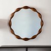 GDFStudio Ursa Farmhouse Wooden Round Waved Decorative Wall Mirror - 4 of 4