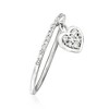 Ross-Simons 0.20 ct. t.w. Diamond Heart Charm Ring in 14kt White Gold - 3 of 4