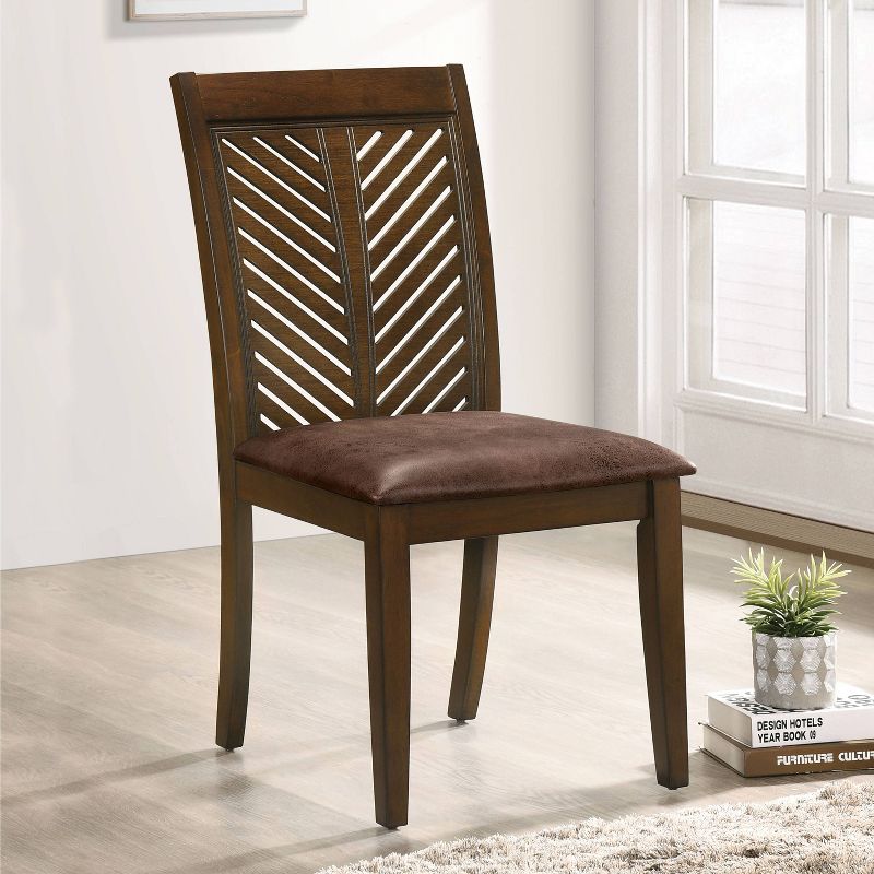 Set of 2 Coulter Padded Seat Side Chairs Walnut/Brown - HOMES: Inside + Out, 3 of 7