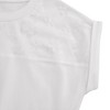 Girls Short Sleeve T-Shirt Top Solid Roll Up Cuffs Crew Neck Fashion Tees with Spliced 3D Floral 3-12Y - 4 of 4