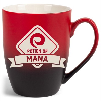 100 North Magic Potion 10 Ounce Red and Black Two Toned Ombre, Comfortably Fits Your Hands, Ceramic Tea Coffee Cup Mug, Potion Of Mana
