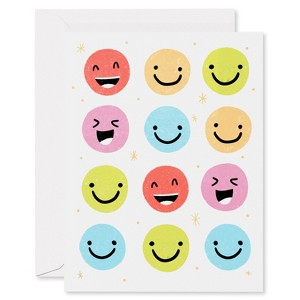 24ct Cheerful Smiley Face Blank Note Cards - 1 of 4