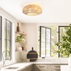 Ihomeadore 20" Gold Farmhouse Cage Ceiling Fans with Light and Remote Flush Mount Ceiling Fans for Kitchen Hallway - 2 of 4