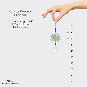 Woodstock Windchimes Crystal Dreams Peacock, Wind Chimes For Outside, Wind Chimes For Garden, Patio, and Outdoor Decor, 4"L - 1 of 4