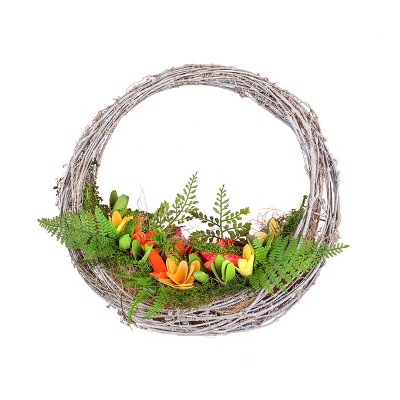 15" Spring Multicolored Floral Hammock Wreath - National Tree Company