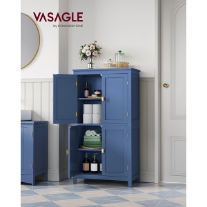 Bathroom Floor Storage Cabinet with 4 Doors & Adjustable Shelves, Freestanding Storage Unit, 11.8 x 23.6 x 43.3 Inches - 1 of 4