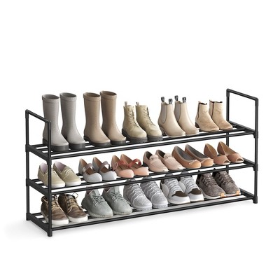 Songmics 12-tier Shoe Rack Tall Metal Shoe Storage Organizer Grey : Target