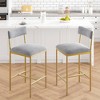 ODK Bar Stools Set of 2, 37 Inch Barstools With Backrest Kitchen Height Upholstered Stools With Footrest Breakfast Bar Stools for Dining Room, Party - 3 of 4