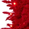 Nearly Natural 7-ft Red Flocked Fraser Fir Artificial Christmas Tree with 500 Red Lights, 40 Globe Bulbs and 1039 Bendable Branches - 3 of 4