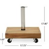 Maggift Square Umbrella Base with 4 Lockable Wheels and 2 Handles, Open Umbrella Maximum Diameter -11ft, Brown, 17.75" * 17.75" * 5" - 2 of 4