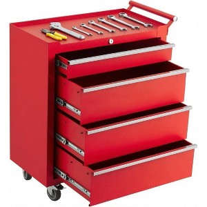 4-Drawer Tool Chest, Rolling Tool Box with Wheels and Lock System, Portable Storage Rolling Tool Chest for Warehouse, Workshop & Repair Shop - 1 of 4