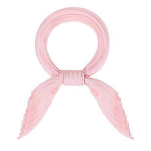 Allegra K Women's Solid Color Bandana Pleated Rhombus Head Scarf Wraps Scarves Neckerchief 1 Pc - 1 of 4