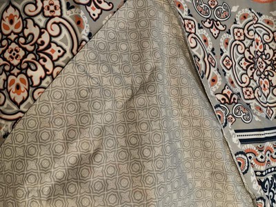 3pc Full/queen Nesco Stripe Cotton Duvet Cover Set Navy/coral/gray ...