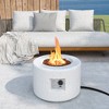Costway 25.5" Round Terrazzo Propane Gas Fire Pit with Stainless Steel Burner & Lava Rocks - 2 of 4