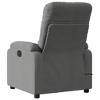 vidaXL Dark Gray Microfiber Manual Reclining Chair - Massage Recliner Armchair With Vibration, Side Pocket, Thick Padding For Living Room Comfort. - 4 of 4