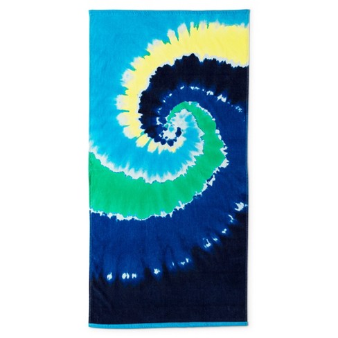 Lands' End Kids Swirl Tie Dye Beach Towel - One Size Fits Most - Island ...
