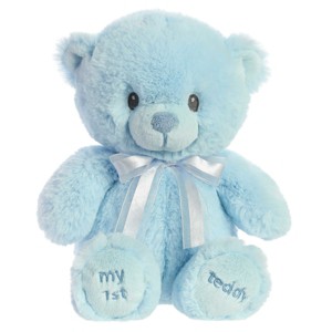 ebba Medium My First Teddy Adorable Baby Stuffed Animal Blue 12" - 1 of 4