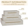 Aoibox Elegant Set of 3 Ivory Shagreen Decorative Boxes with Velvet Lining and Golden Handles for Home Decor and Jewelry - 3 of 4