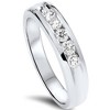 Pompeii3 1/2ct Diamond Mens Wedding Ring Channel Set High Polished Band 14K White Gold - 3 of 4