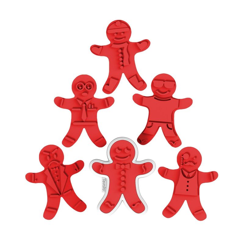 Tovolo Ginger Boy Cookie Cutters White/Red 81-3804, 1 of 9
