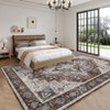 Indoor Vintage Floral Medallion Non Slip Living Room Rugs, Washable Soft Ultra Thin Bedroom Dining Room Carpet for Home Office - 3 of 4