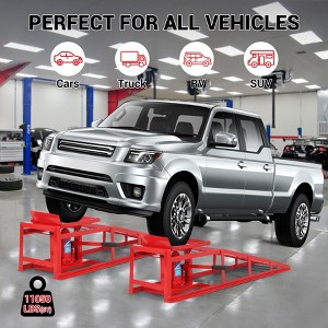 2pcs Car Ramps -Lift Drive-On Hydraulic Ramps with Jacks, Ideal for Low Cars, Home Garage Oil Changes and Vehicle Maintenance - 1 of 4