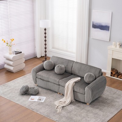 JUJABU 84" Corduroy Modern Sofa, Sectional Love Seat Couch with Upholstered