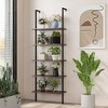 Tangkula 5 Tier Ladder Shelf 71" Height Wall-Mounted Bookshelf Display Storage Organizer - 4 of 4