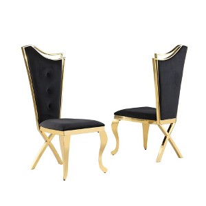 Best Master Furniture,Ivane Velvet Dining Chairs, Set of 2 - 1 of 2