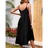 Women's Summer V Neck Sleeveless Maxi Dresses Adjustable Spaghetti Strap Casual Loose Beach Long Dress with Lined - 3 of 4