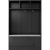 Modern Hall Tree Bench, 3 Hooks & Shoe Storage Combo, 5-in-1 Entryway Solution with Comfortable Cushion for Home Organization - 2 of 4