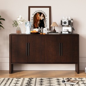 VYNXARIA Sideboard Buffet Cabinet with Storage,Retro Sideboard Cabinet with Adjustable Shelves and Long Handlesfor Dining Room and Living Room,Brown - 1 of 4