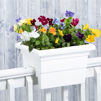 White 16" High-Grade Plastic Countryside Railing Planter