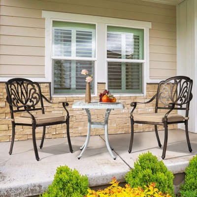 Maggift Patio End Tables, Modern Decorative Side Tables, Stylish Design for Patio, Living Room, Indoor and Outdoor Use, White, 21"*21"*21"