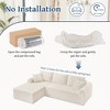 KWPZQEB 103" Modular Sectional Sofa , L-Shaped Corduroy Couch with Arched Armrests, 3 Back Cushions & 2 Pillows, Upholstered Couches for Living Room - 4 of 4