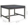 vidaXL Sectional Footrest in Gray Poly Rattan - Patio Footstool with Cushion - Multipurpose Garden Ottoman Serving as Lounge Set - 4 of 4