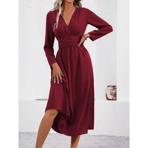 burgundy jersey dress Fancy Dark ruby Sequin Jersey Mermaid Prom Dress main image 0