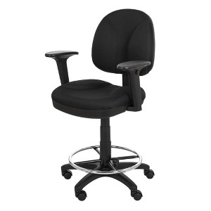 Hampden Furnishings 24.5-34.5" Calliope Collection Comfort Task Stool with Arms Black - 1 of 4