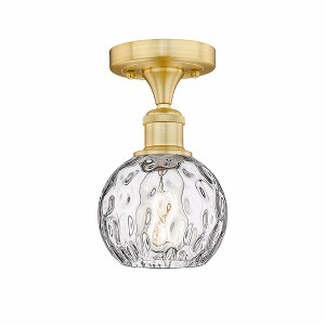 Athens Water Glass - 1 Light Semi-Flush Mount In Industrial Style-8.75 Inches Tall and 6 Inches Wide - 1 of 1