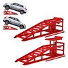 HANPURE 2 Pack Hydraulic Car Ramps 5T 11000lbs Low Profile Car Lift Service Ramps Truck Trailer Garage,Height Hydraulic Vehicle Ramps (Red) - 4 of 4
