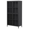 DOMETOUR Metal Storage Cabinet Glass Door Cabinet, With Adjustable Shelves for Home Office - 4 of 4