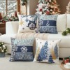 Set of 4 Christmas Throw Pillow Covers 18x18 Inch Set of 4, Merry Christmas Bright Xmas Tree Ball Winter-Blue - 3 of 3