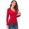 Women's Sweetheart Neckline Hollow - Out Slim - Fit Sweater - 2 of 4