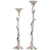 Northlight Floral Metal  Taper Candle Holders - 16" - Silver Finish - Set of 2 - 4 of 4